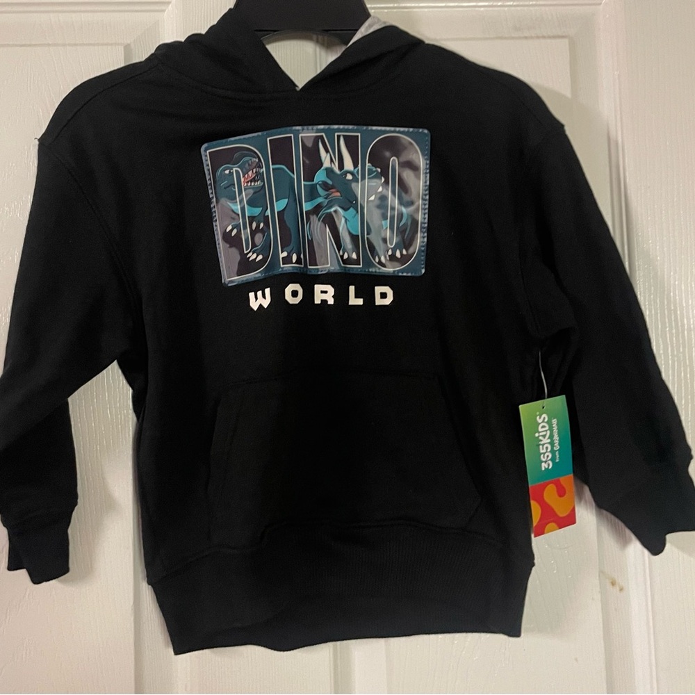 Dino World Black Graphic Hoodie‎ for Kids! NWT! Size 4.